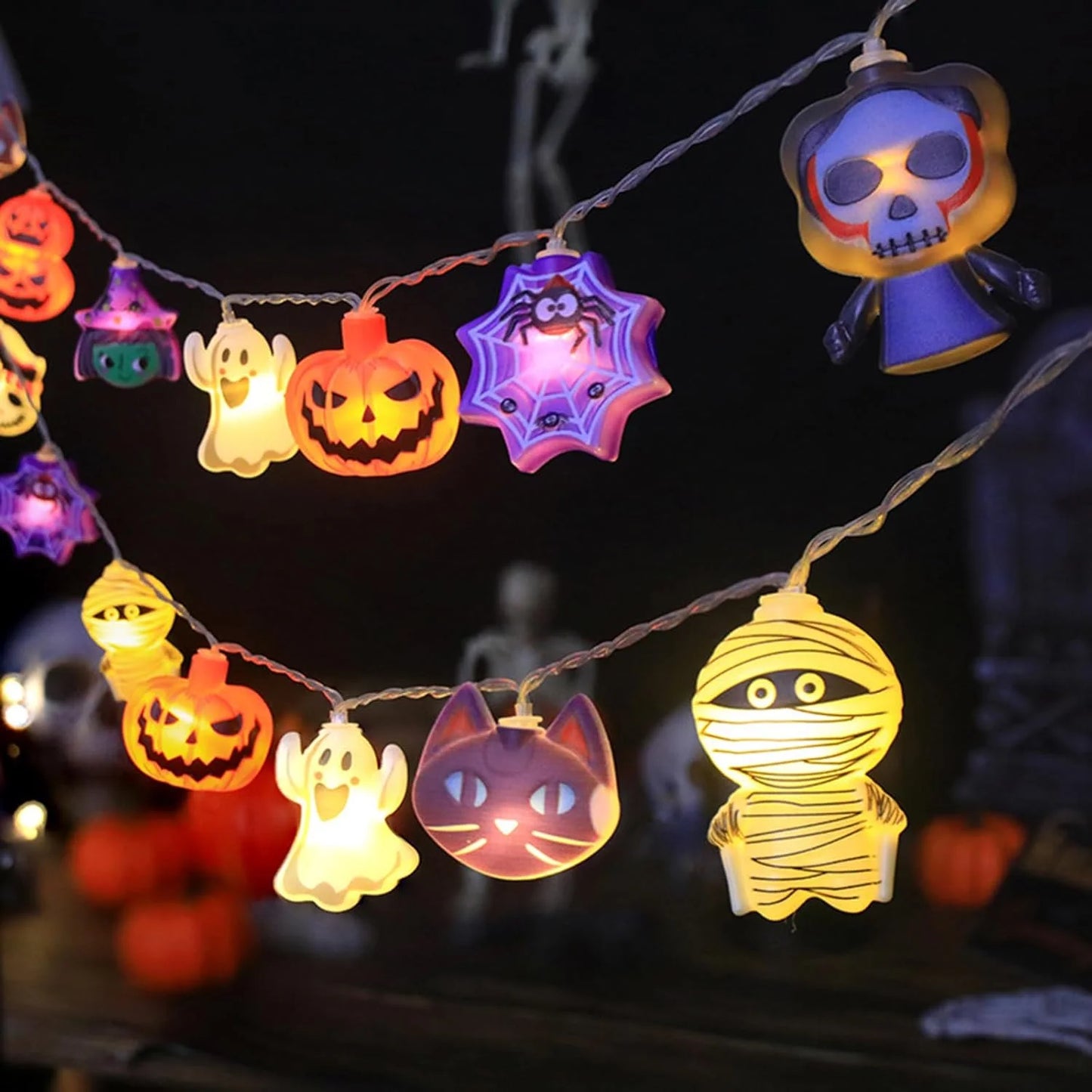 Guirnalda LED a Pilas: El Secreto para el Halloween Más Mágico - Crea Recuerdos Inolvidables.