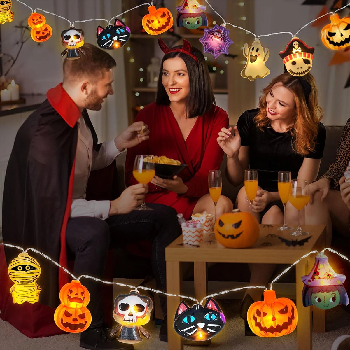 Guirnalda LED a Pilas: El Secreto para el Halloween Más Mágico - Crea Recuerdos Inolvidables.