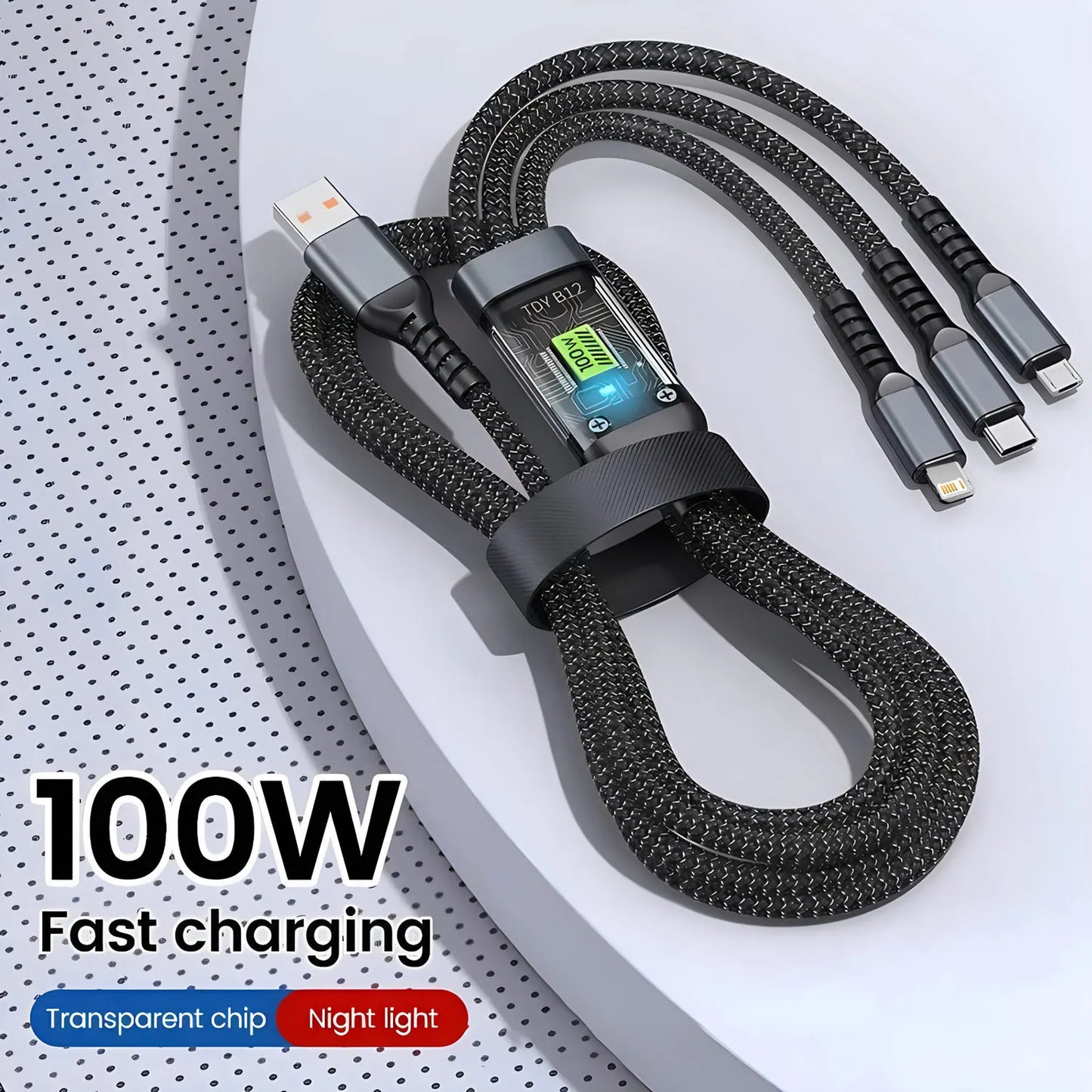 El ÚNICO Cable que Necesitas: Carga Turbo 100W para tu iPhone, Android y Más. ¡Pídelo Hoy y Simplifica tu Vida!