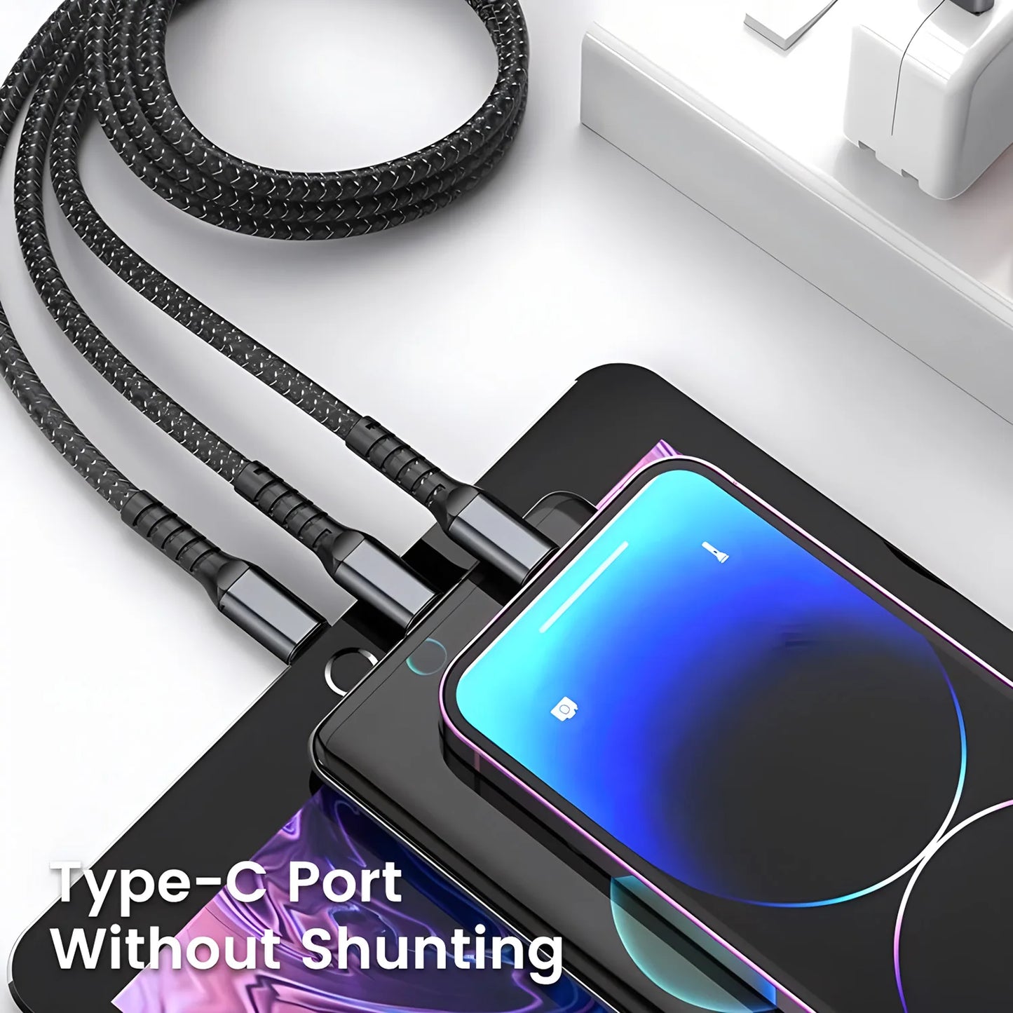 El ÚNICO Cable que Necesitas: Carga Turbo 100W para tu iPhone, Android y Más. ¡Pídelo Hoy y Simplifica tu Vida!