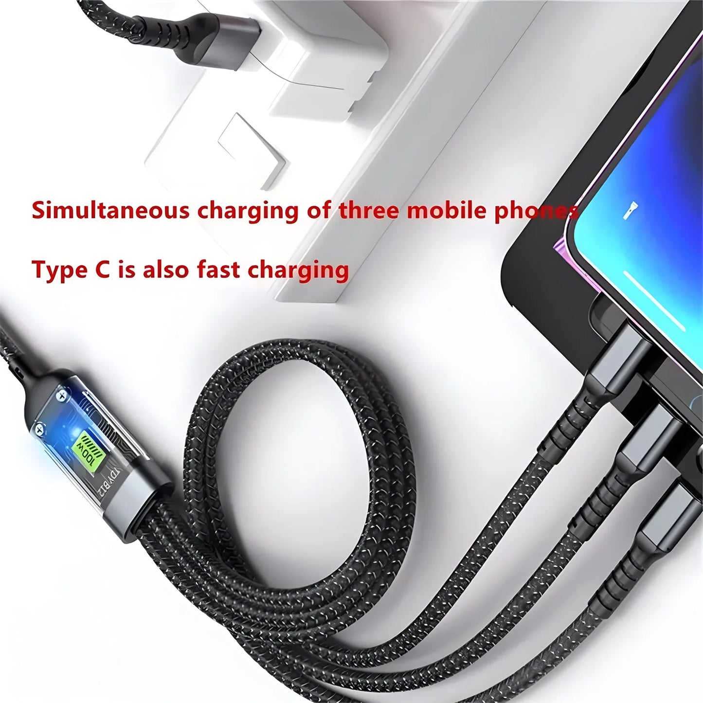 El ÚNICO Cable que Necesitas: Carga Turbo 100W para tu iPhone, Android y Más. ¡Pídelo Hoy y Simplifica tu Vida!
