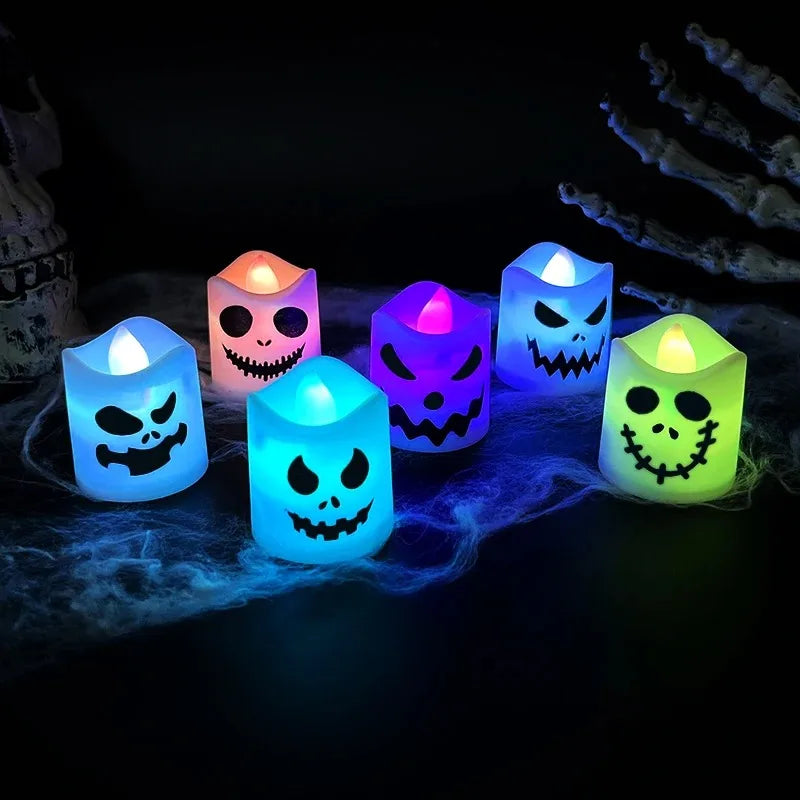 Kit Esencial Halloween (6 pzs): Velas LED Fantasma y Calabaza - Transforma tu Casa y Sé la Envidia de Todos