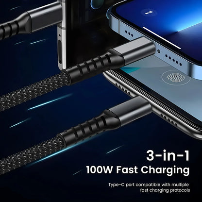 El ÚNICO Cable que Necesitas: Carga Turbo 100W para tu iPhone, Android y Más. ¡Pídelo Hoy y Simplifica tu Vida!